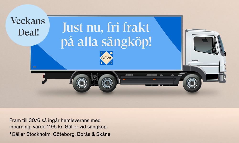 Fri frakt på alla sängköp.